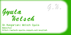 gyula welsch business card